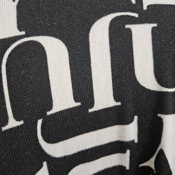 Juicy Couture Black White Letter Print Long Sleeve Top Knit Large Spellout - Picture 8 of 15